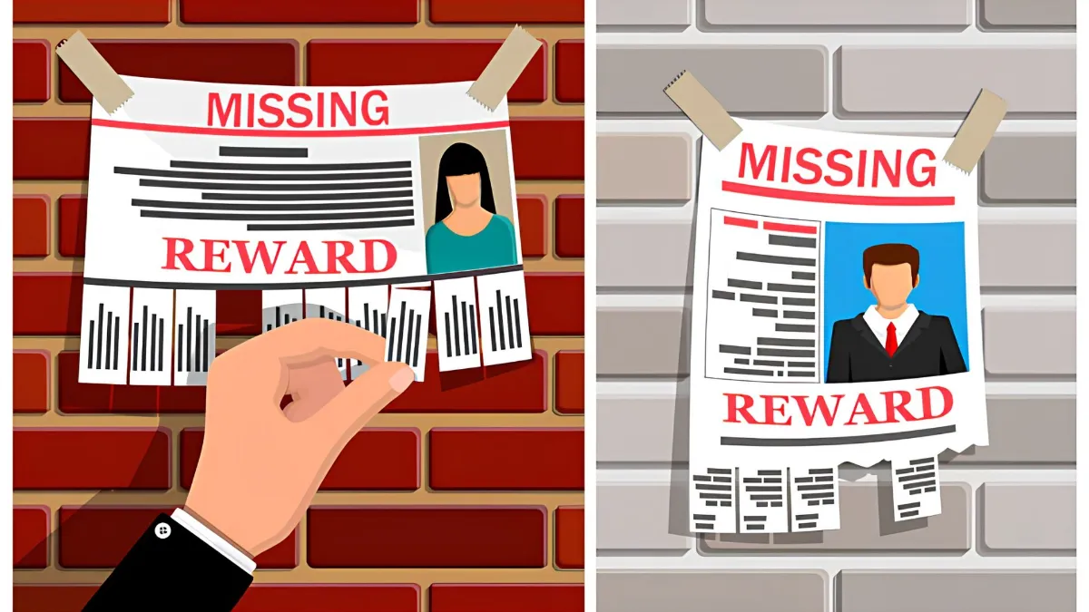 Historical newspaper notice used to search for a missing person